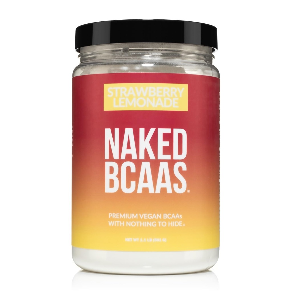 NAKED Erdbeer-Limonade BCAAs Aminosäuren Pulver, 100% reine 2:1:1:1 Formel, Vegan verzweigte Kette Aminosäuren, Instantized All Natural BCAA Powder Supplement - 501 Gramm, 34 Servierungen