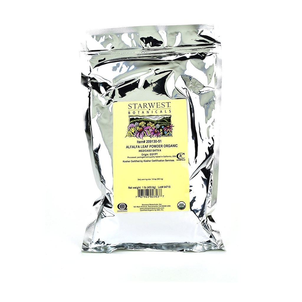 Starwest Botanicals Bio ägyptische Alfalfa Blatt Pulver, 1 Pfund Bulk Bag