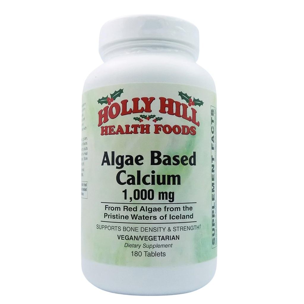 Holly Hill Health Foods Calcium à base d'algues 1000 mg, 180 comprimés