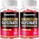 Magnesium Glycinate Gummies 1000mg - Zuckerfreie Magnesium Kalium-Ergänzung mit Vitamin D, B6, CoQ10 für ruhige Stimmung & Schlaf-Unterstützung - 120 Erdbeergummis