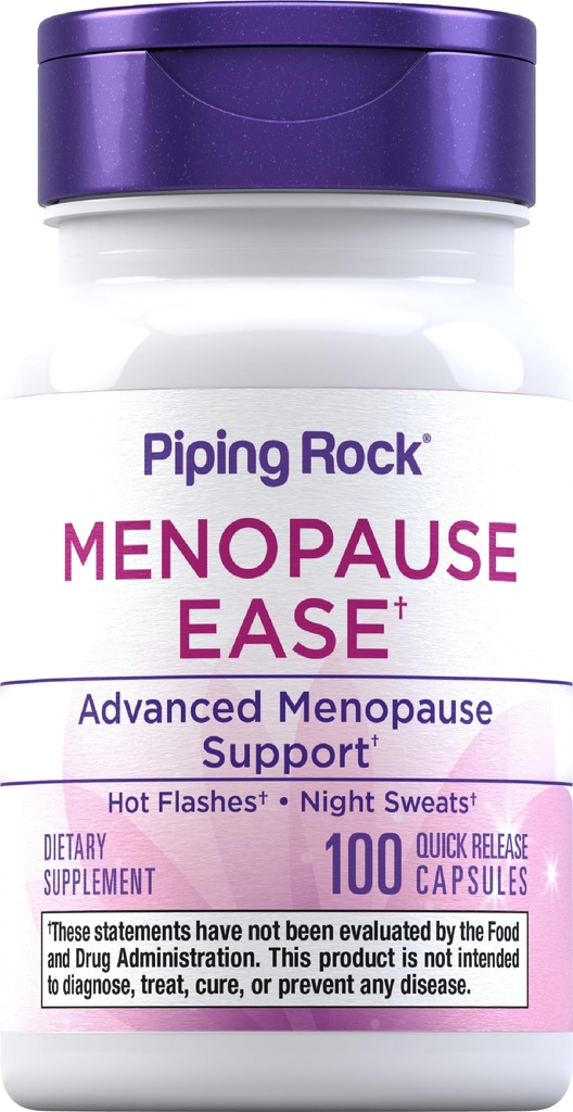 Supplément à la ménopause pour les femmes 100 Capsules avec Cohosh Noir, Clover Rouge, Chasteberry