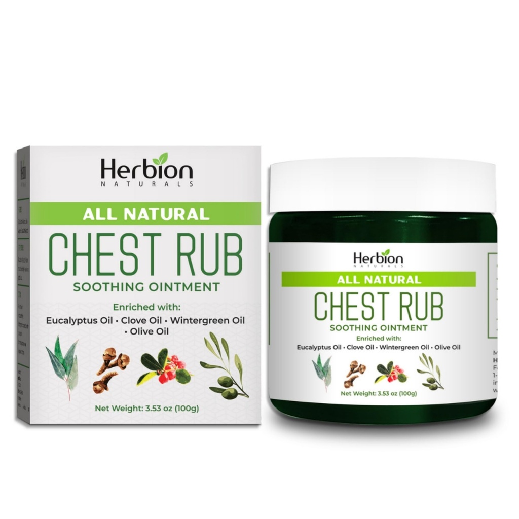 HERBION Naturals Chest Rub - beruhigende Salbe mit wohltuenden Vapors für Erwachsene & Kinder 2+ - Relieves Cough, Cold, Nasal & Chest Congestion – Reduziert Muskel- & Gelenkachsen (3.53 Oz (Pack von 1)