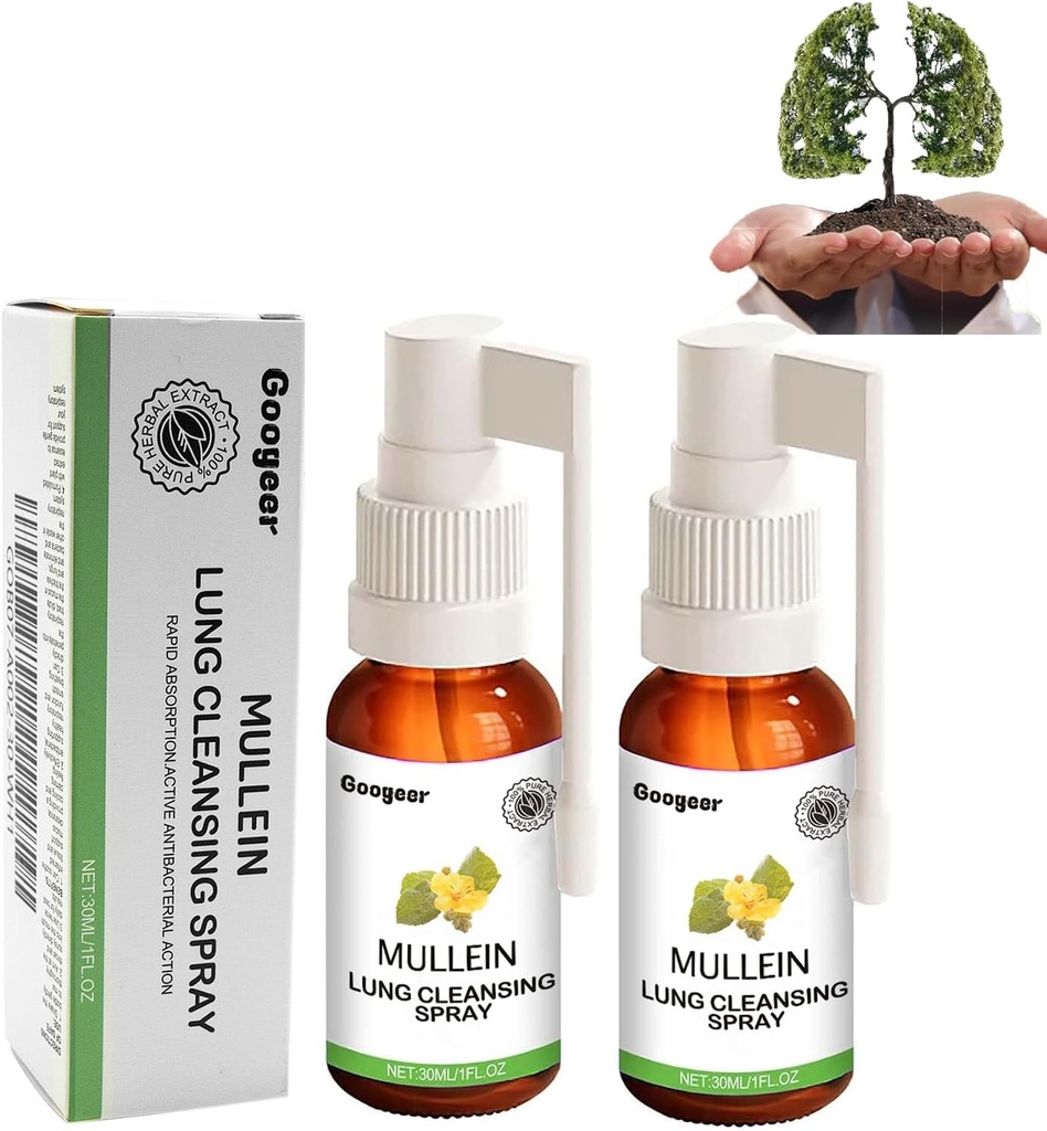 Mullein Spray nettoyant pulmonaire Extrait de feuille de Mullein pour les poumons clair pour les fumeurs 2 Fl Oz