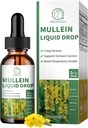 Gouttes de Mullein pour les poumons, extrait de feuille de Mullein 16-en-1 pour le nettoyage pulmonaire, respiratoire, immunitaire, avec Quercetin, Marshmallow, Graine de cumin noir, Elderberry, Mullein liquide, non-OGM, 2 Fl Oz