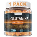 L-Glutamin 1000mg Gummi für Damen & Men| mit Beta-Alanin, BCAAs, Magnesium Glycinat, Kalium & Ashwagandha | Vegan | Zuckerfrei & Extra-Chewy | 60 Zähler
