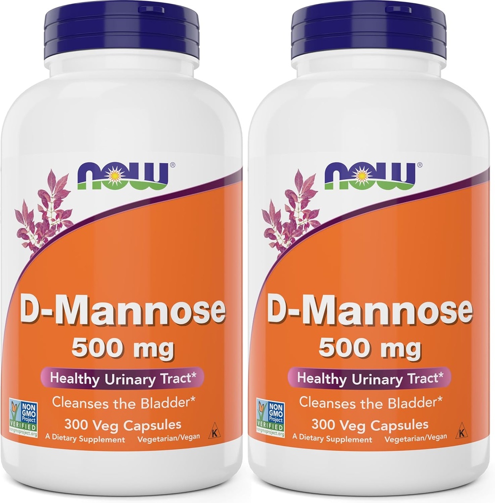 Jetzt D-Mannose 500 mg, 300 Kapseln (Pack von 2) - Vegan Non GMO-Ergänzung für Frauen und Männer - Unterstützt gesunde Harnwege, reinigt die Blase