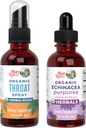 MaryRuth Organics Throat Spray (Unflavored) & Echinacea Purpurea Tropfen | USDA Organic, Clean Label Project Verified® | Vitamine für Bedrohungsentlastung, Immunität & Gesamtgesundheit | Vegan, Non-GMO