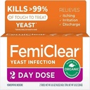 FemiClear 2 jours d'infection à levure et de contrôle des démangeaisons, pour des symptômes modérés à intenses, faits avec des ingrédients tout-naturels et biologiques, plus onguent anti-Itch externe pour les soins apaisants