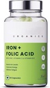 Bios Eisen + Folsäure Ergänzung mit Zink, Vitamin C & Vitamin B12 | 60 Veg Kapseln | Unterstützt Blut Gebäude, Immunität und Energie | Enhances Eisen Absorption| für beide Männer & Frauen