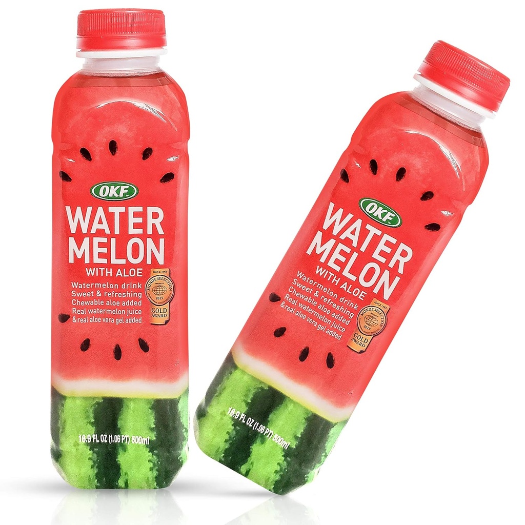 OKF pastèque Aloe Vera boisson, véritable jus et gel, 16,9 oz (6 pack)