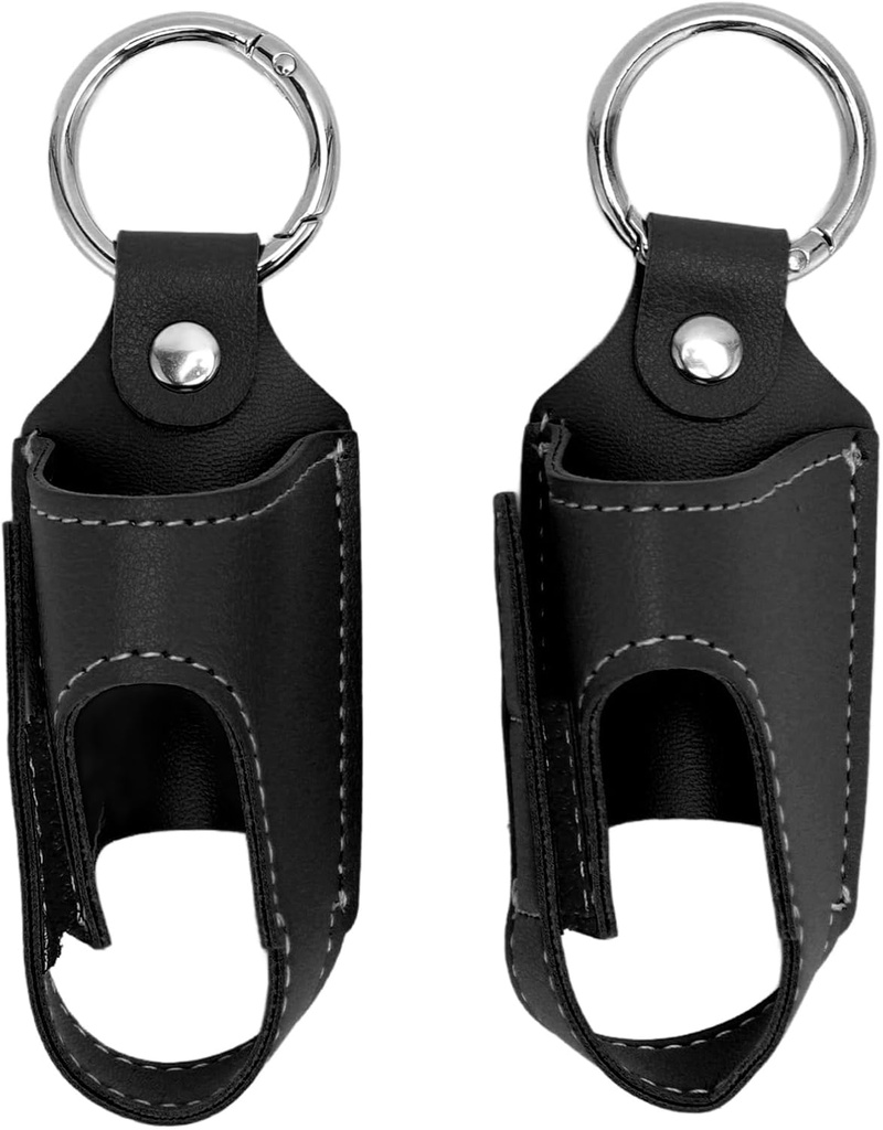 Generisches Asthma Inhalator Halter, 2pcs Asthma Inhaler Halter Tragbare Speicher Schutz PU Leder Asthma Inhaler Case für Reisen (Schwarz)