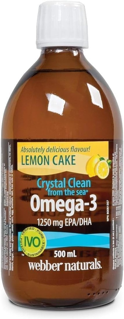Webber Naturals Ocean Pure Omega-3 Flüssiges Fischöl - Zitronenkuchen 500 ml
