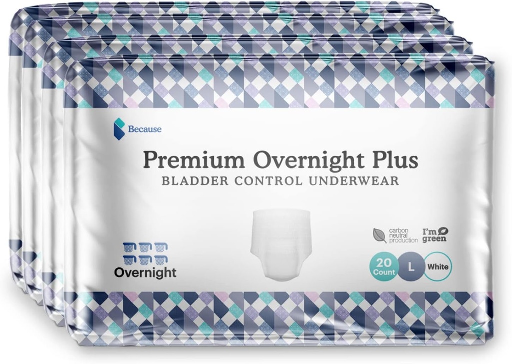 Weil Unisex Premium Overnight Plus Pull Up Unterwäsche - Extrem saugfähig, weich &amp; bequemer Nacht-Leak-Schutz - Weiß, XX-Large - absorbiert 6 Tassen - 10 Zähler