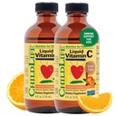CHILDLIFE ESSENTIALS Flüssiges Vitamin C - Reines Vitamin C Flüssiges Supplement für Kinder, Immunsystem Unterstützung, Natürliche Orange Geschmack, 4 Fl Oz (Pack von 2)