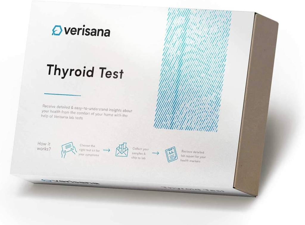 Verisana Umfassender Schilddrüsentest – diskrete und genaue Blutanalyse für Schilddrüsen- Dysfunktionen – Maßnahmen 4 Haupt Schilddrüsen-Hormone & Marker