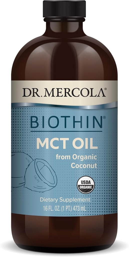 Dr. Mercola Biothin Bio MCT Öl, Über 31 Servierungen (16 Fl. Oz.), Non GMO, Glutenfrei, Sojafrei und USDA Organic
