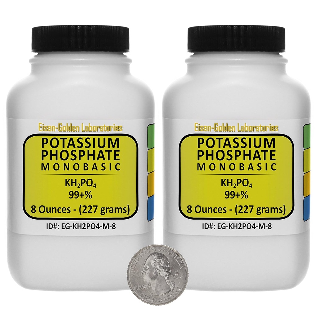 Kaliumphosphat Monobasic [KH2PO4] 99+% Fine Crystals 1 Lb in zwei Space-Saver Flaschen