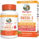 MaryRuth Organics Vegan Omega 3 Gummie für Erwachsene | 2 Monat Versorgung | Zucker kostenlose Ergänzung mit Vitamin C | Flaxseed Öl Immununterstützung | Gesamt Wellness | Kein Fisch Geschmack | 60 Zähler