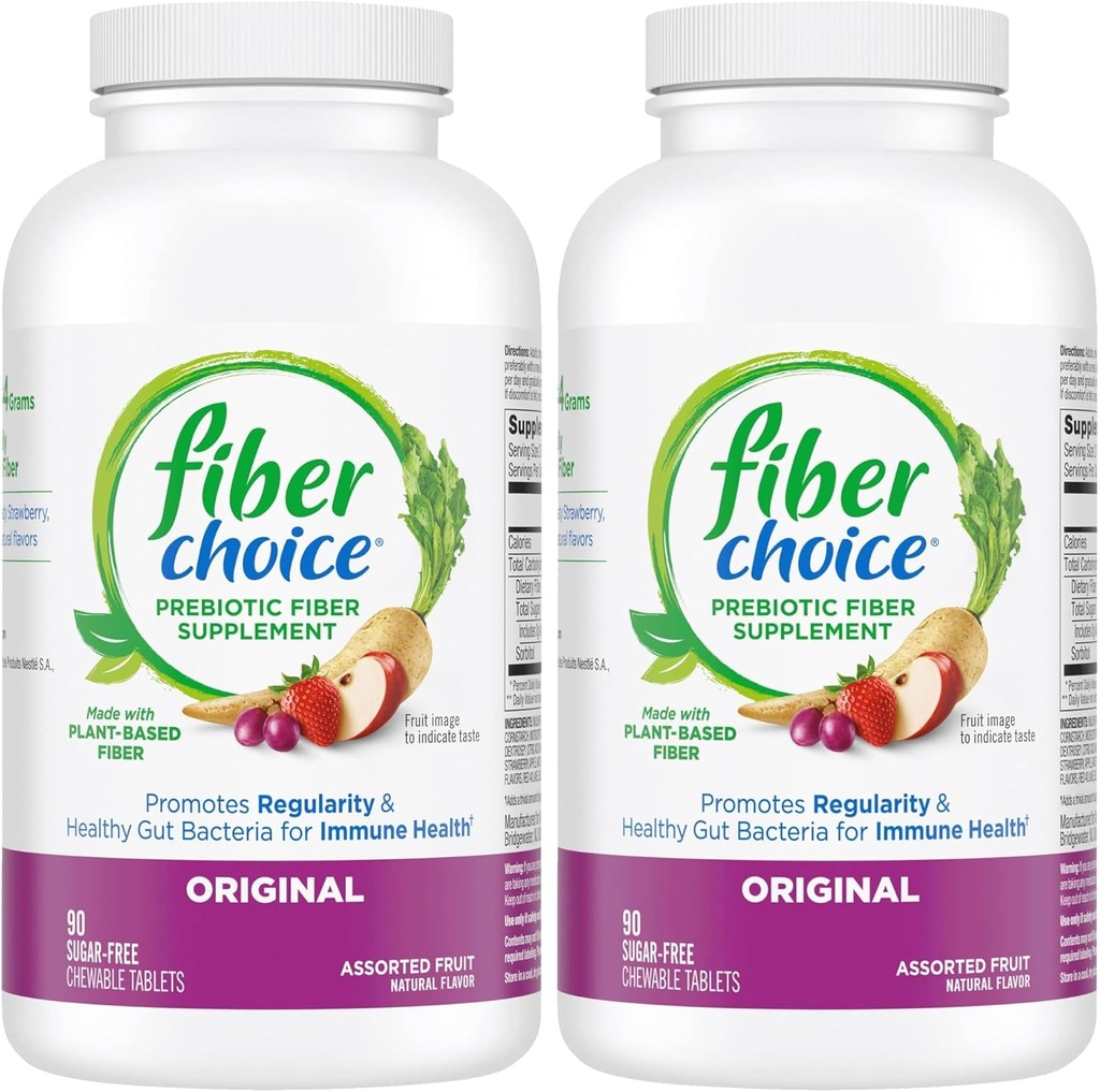 Fiber Choice Daily Prebiotic Fiber Chewable Tablets, sortierte Frucht, 90 Tabletten (90 Count (Pack von 2))