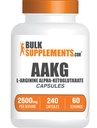 BulkSupplements.com AAKG Kapseln - L-Arginin Ergänzung, Nitric Oxid Ergänzung - Glutenfrei, 4 Kapseln pro Servierung, 240 Zähler (Pack von 1)
