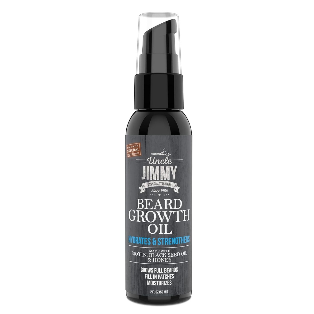 Oncle Jimmy Beard Huile de croissance avec Biotin.