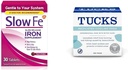 Slow Fe 45mg Eisen Ergänzung für Eisenmangel Tablets & Tucks Medizinische Kühlpads für Hämorrhoiden, 100 Zähler