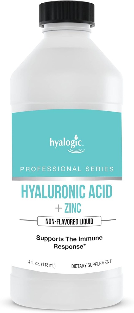 Hyalogic Flüssige Zink-Ergänzung für Immununterstützung (4 Oz) - Tägliche Mineralunterstützung Enhanced w/Hyaluronsäure für Hydration – Immune Zinkflüssigkeit für Männer und Frauen – Glutenfrei, Cruelty Free
