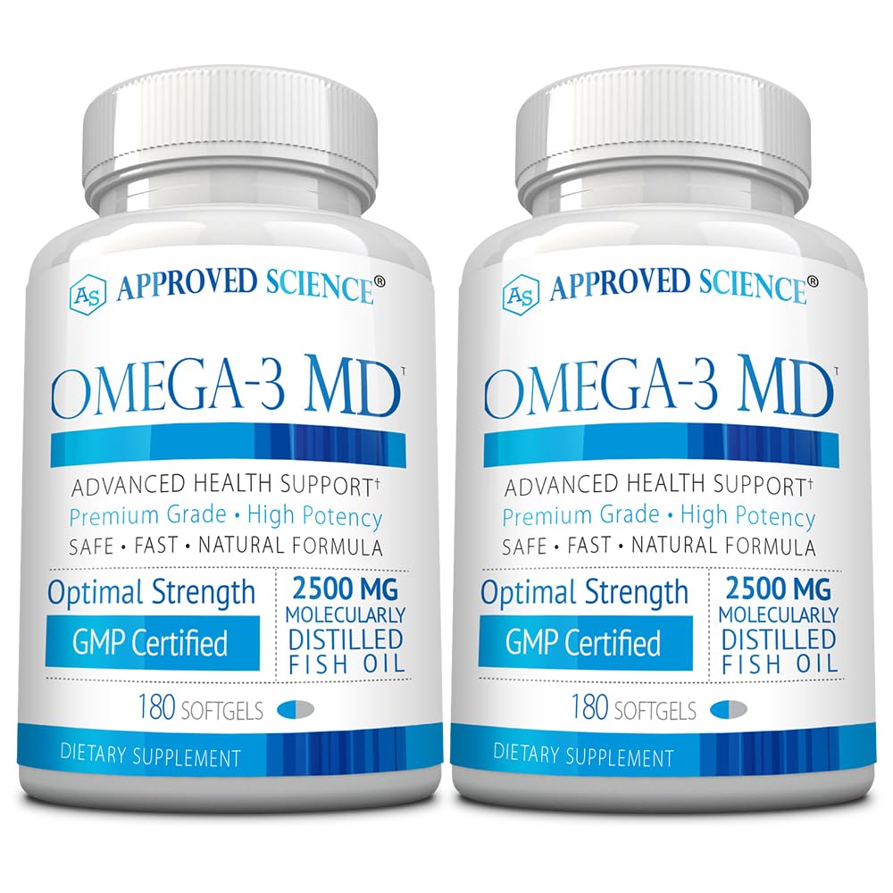 Omega-3MD - Fish Oil EPA & DHA - Verbesserung der kognitiven Gesundheit - 2 Flaschen - 6 Monate Versorgung