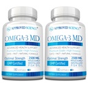 Omega-3MD - Fish Oil EPA & DHA - Verbesserung der kognitiven Gesundheit - 2 Flaschen - 6 Monate Versorgung