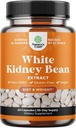 White Rein Extract Carb Blocker - Supplément de haricots blancs pour le métabolisme Boost & Ease Calories de Starchy Food - Suppléments de contrôle de glucides - 60 Capsules