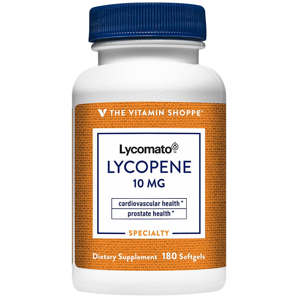 Das Vitamin Shoppe Lycopin 10MG, Antioxidans, das Herz-Kreislauf-, Prostata- und Zellgesundheit (180 Softgel) unterstützt