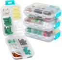 4PS Travel Pill Organizer mit 164 Slice Labels,10 Compartments Travel Pill Box Portable Folding Small Pill Case Daily Pill Container für Carry Storage Medicine Organizer von M MUchengbao (White)
