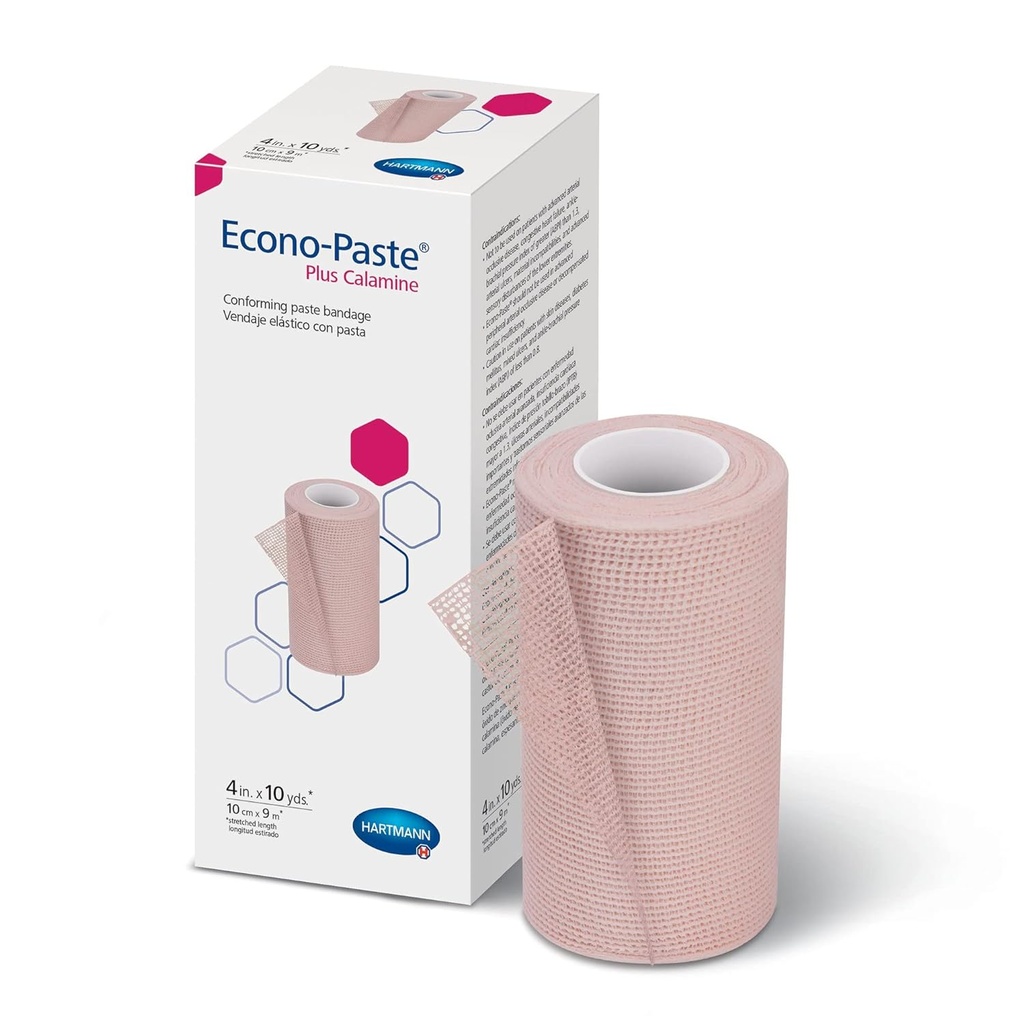 Hartmann 47410000 Econo-Paste Conforming Zinc-Oxide Pâte Bandage avec Calamine, Sans Latex, 4" Largeur, 10 ans Longueur (Pack de 12)