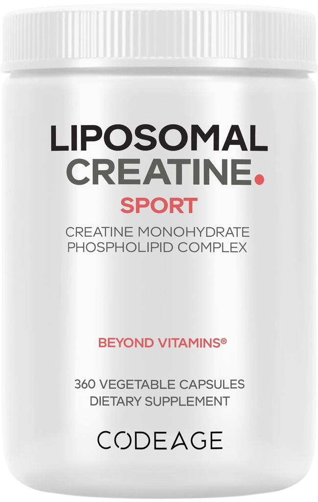 Codeage Liposomal Creatine Monohydrate Supplement, Pure Creatine 2500mg - 3 Monate Versorgung, Micronized, Creatinine Muskeln Sporternährung und Athleten, Non-GMO - 360 Kapseln