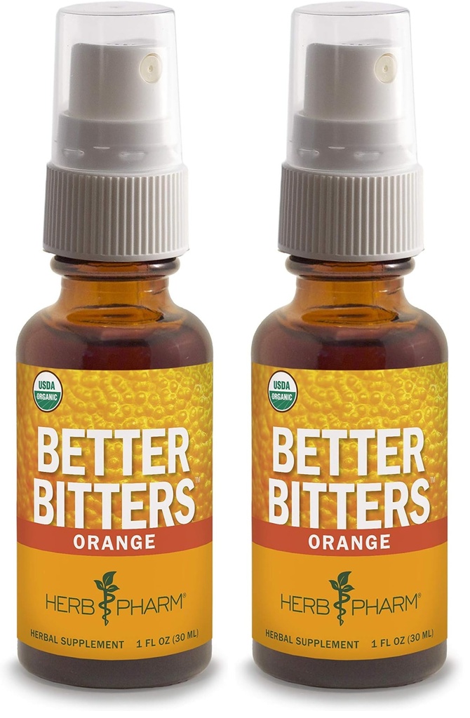 Herb Pharm Better Bitters Certified Organic Digestive Bitters, Orange, 1 Once (paquet de 2)