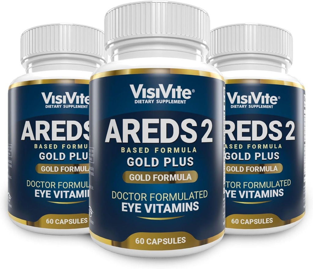 Arzt Formuliert AREDS 2 Plus Augen Vitamine mit Zeaxanthin Plus Lutein - Bilberry und Grape Seed Extract - Macular Health Formula - 60 Augenergänzung Kapseln