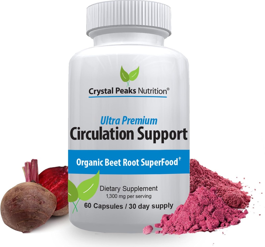 Pure Bio-Beet-Root-Pulver-Extrakt - Blutzirkulation, fördert Arterien und Venen, erhöhen Stickstoffmonoxid-Produktion. 1300mg, 60 Veggie Kapseln