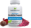 Pure Bio-Beet-Root-Pulver-Extrakt - Blutzirkulation, fördert Arterien und Venen, erhöhen Stickstoffmonoxid-Produktion. 1300mg, 60 Veggie Kapseln