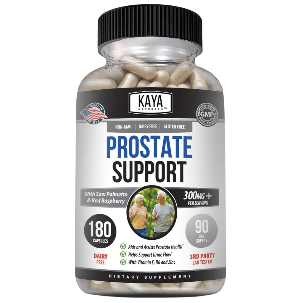 Kaya Naturals Prostata-Unterstützung | Potent DHT Blocker für Haarwachstum, fördern Schlaf, Beta Blocker, um häufige Urinierung zu reduzieren, Unterstützung Bladder Emptying & Stamina Ergänzung (180 Kapseln)
