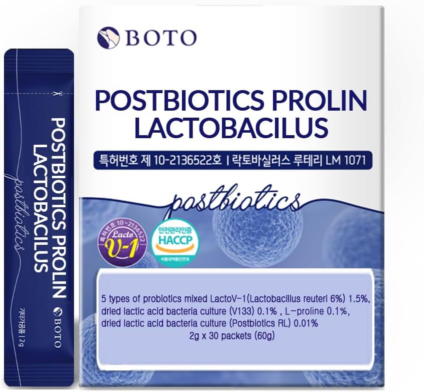 BOTO Coréen Care it Probiotiques Prébiotiques naturels Proline lait maternel Lactobacillus, Colon Cleanse, Immunity Support - 1 mois (30 de pack, postbiotique)