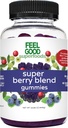 FeelGood Superfoods Super Berry Multivitamin Supplements, Acai, Amla, Lingonberry, Maqui, Bilberry und Aronia Berry Gummies, Berry Flavor, Vegan, Non-GMO, 60 Count