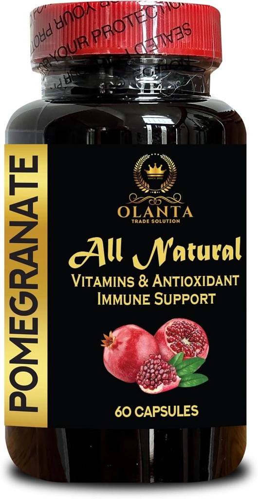 Granatapfel-Extrakt - Granatapfel-Polyphenole-Ergänzung für Immunität und Gelenkunterstützung, Pre Workout für Männer und Frauen, Non-GMO Granatapfel - 1 Flasche 60 Kapseln