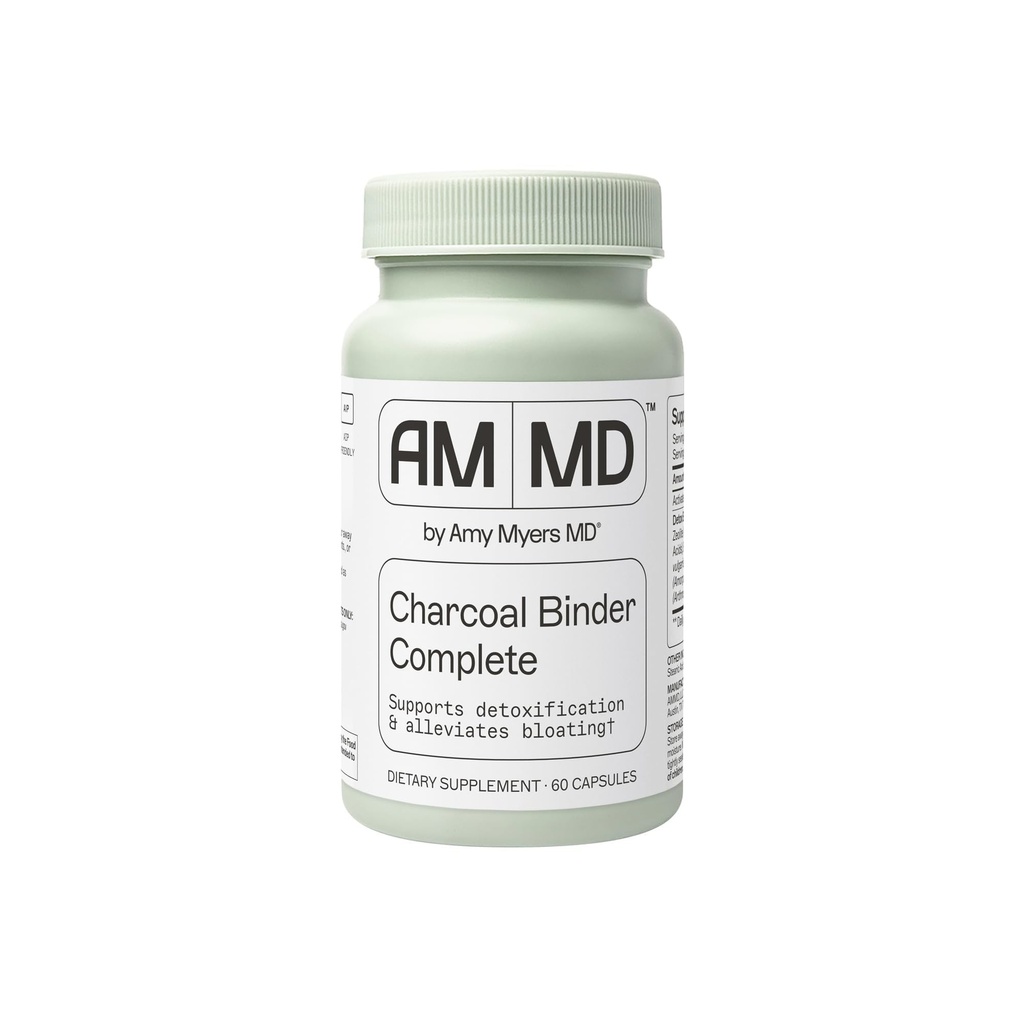 Coconut Charcoal Capsules aus The Myers Way Protocol - Natural Activated Charcoal, Gas Reliever & Support for Affects of Mold/Toxins - Nahrungsergänzung 60 Kapseln, 30 Portionen - Dr. Amy Myers