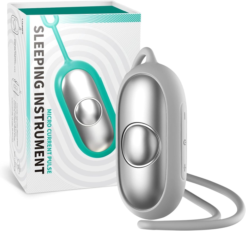 Appareil d'aide au sommeil - Instrument pour le sommeil.Two Modes Compact Handheld Relaxation Tool for Better Sleep, Anxiety Relief, and Improve Focus, Great for Home or Travel (Argent)