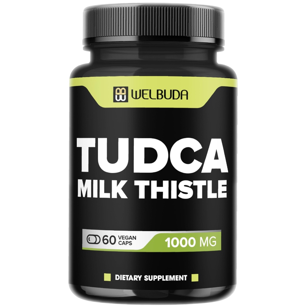 WELBUDA 1000mg Tudca Supplement mit Milchdistel-Extrakt - 60 vegane Kapseln - Unterstützung für Immunsystem, Verdauungsgesundheit, Körperreinigung und Gehirngesundheit