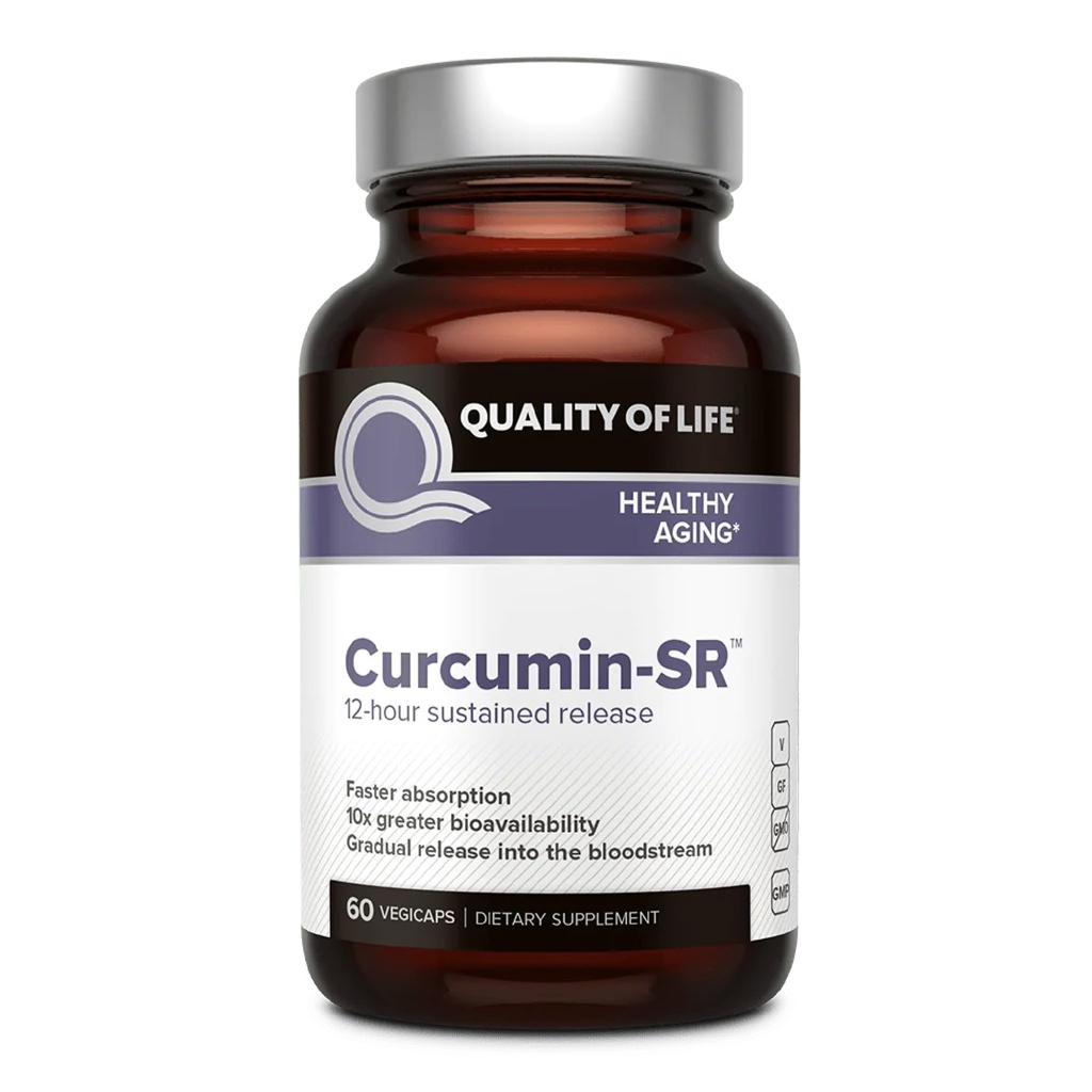 Qualität des Lebens Curcumin-SR - Gesundes Altern, Entzündungsunterstützung - 60 Vegicaps