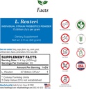 Lactobacillus Reuteri Probiotic Powder 75 Billion cfu's | Made in USA | No Additives | Direct from Manufacturer | No Third-Party Storage | Verdauungs- und Immununterstützung | L. Reuteri | 60 Gramm (2.11 OZ)