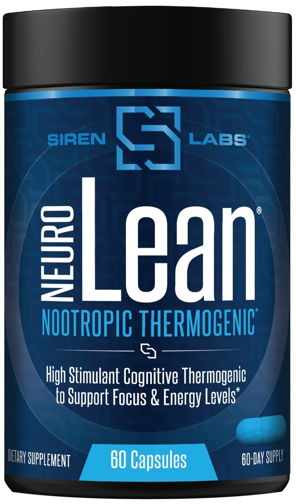 Siren Labs Neuro Lean Konzentrat Thermogenic für Gesundheit, Wasserverlust, Energie und Fokus - 60 Kapseln