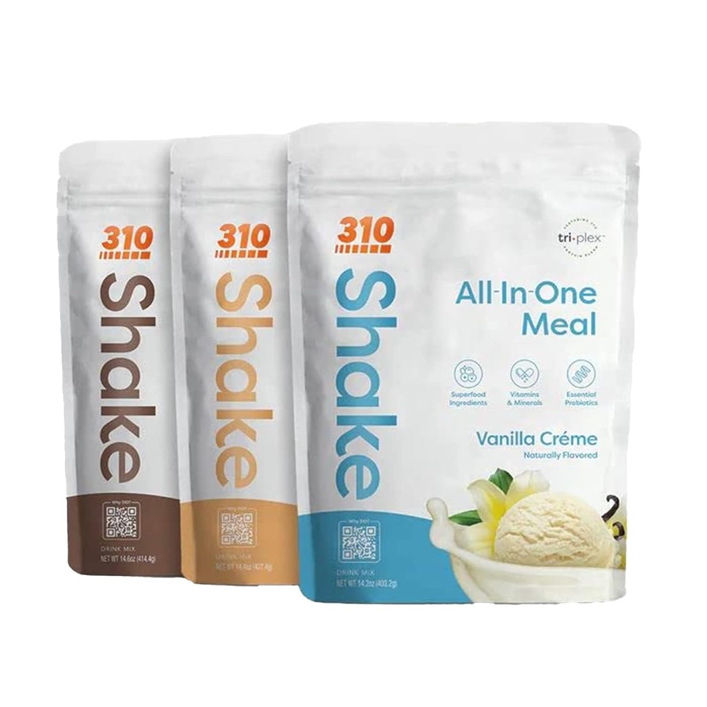 310 Nutrition – Shake de remplacement de repas tout-en-un - Nouvelle formule avec mélange de superaliments végétaliens riches en fibres - Adoucissants naturels - Faible carbure Shake, Keto et Paleo - Sans gluten - 26 vitamines essentielles