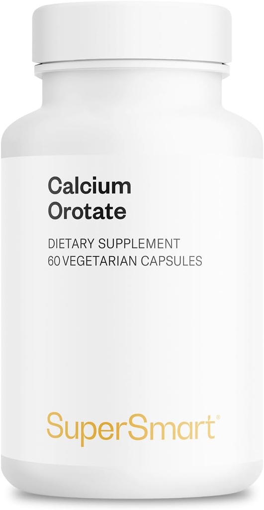 SuperSmart - Orotate de calcium avec Orotate de magnésium 9:1 (haute biodisponibilité) - Supplément avancé pour les dents et les os sans OGM et sans gluten - 60 capsules végétariennes